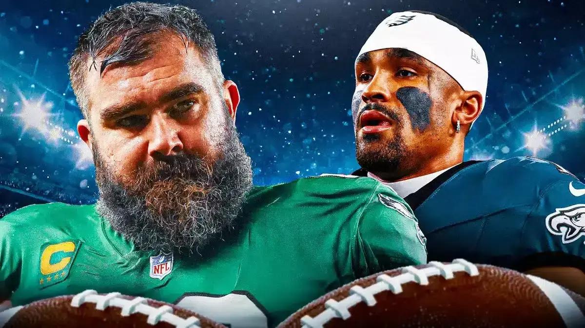 kelce and  hurts 